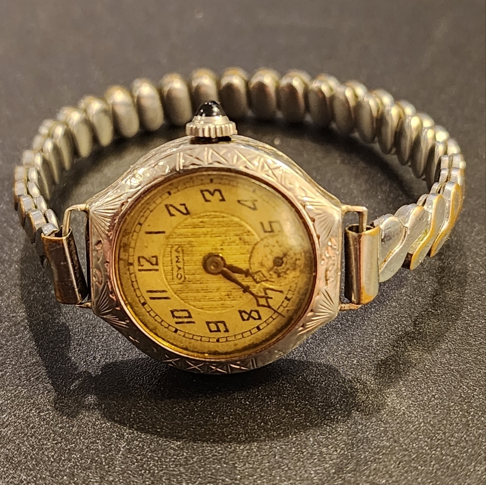 Rare 14k White Gold Deco Folding Case CYMA Ladies Watch Running